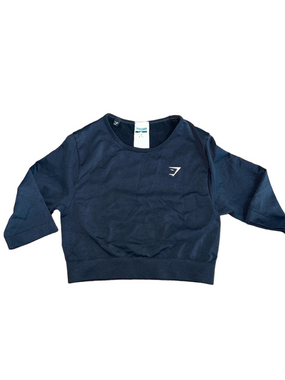 Gymshark: Black, Crop Compression Top: Size XS